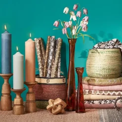 Mica Decorations Nino Kandelaar - H10 x Ø25 cm - Mangohout - Bruin