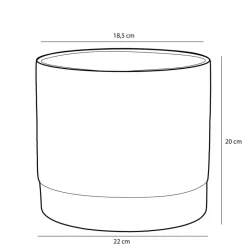 Mica Decorations Olof Bloempot - H20 x Ø22 cm - Terracotta - Crème