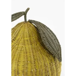 Mica Decorations Opbergmanden met Deksel - H48 x Ø30 cm - Geel