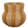 Mica Decorations Opbergmand met Deksel - H47 x Ø50 cm - Jute - Geel