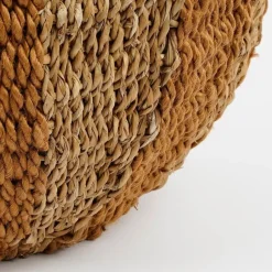 Mica Decorations Opbergmand met Deksel - H47 x Ø50 cm - Jute - Geel