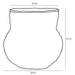 Mica Decorations Opbergmand met Deksel - H47 x Ø50 cm - Jute - Geel