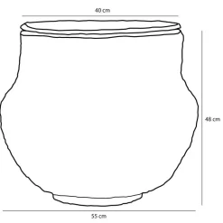 Mica Decorations Opbergmand met Deksel - H48 x Ø55 cm - Jute - Geel