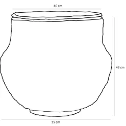 Mica Decorations Opbergmand met Deksel - H48 x Ø55 cm - Jute - Geel