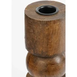 Mica Decorations Philo Kandelaar - H30 x Ø11 cm - Mangohout - Bruin