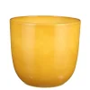 Mica Decorations Planten/bloempot Tusca - geel - D28 x H25cm