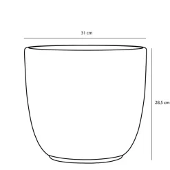 Mica Decorations Planten/bloempot Tusca - Zwart - D31/H28 cm