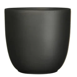 Mica Decorations Planten/bloempot Tusca - Zwart - D28/H25 cm