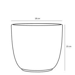Mica Decorations Planten/bloempot Tusca - Zwart - D28/H25 cm