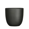 Mica Decorations Planten/bloempot Tusca - Zwart - D12/H11 cm