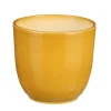 Mica Decorations Planten/bloempot Tusca - geel - D12 x H11cm
