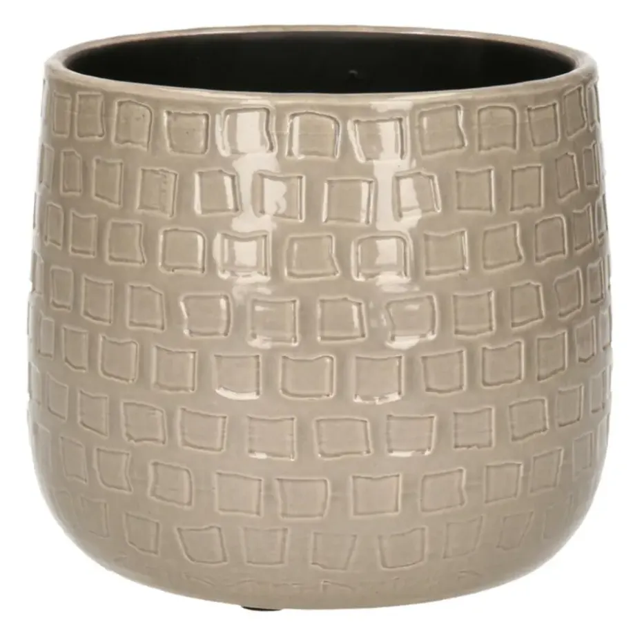 Mica Decorations Plantenpot - Keramiek taupe - 15 x 13 cm