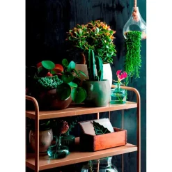 Mica Decorations Plantenpot - groen - glans - keramiek - 28 x 26 cm