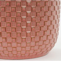 Mica Decorations Plantenpot - keramiek - roze - 13 x 13 cm