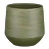 Mica Decorations Plantenpot - groen relief - terracotta - 19x18cm
