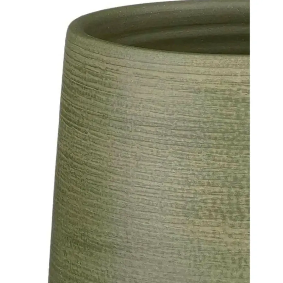 Mica Decorations Plantenpot - groen relief - terracotta - 19x18cm