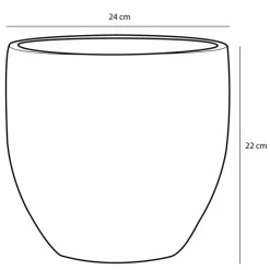 Mica Decorations Plantenpot - terra -zwart/grijs flakes -24x22 cm