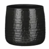 Mica Decorations Plantenpot/bloempot - Keramiek zwart - D24/H21 cm
