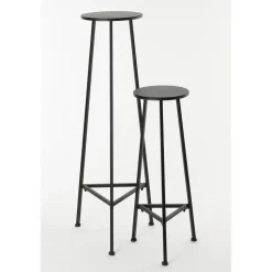 Mica Decorations Plantentafel - H120 x Ø35 cm - Metaal - Zwart