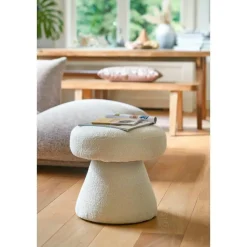 Mica Decorations Poef - H46 x Ø49 cm - Off White