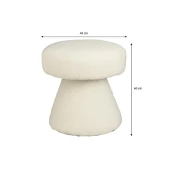 Mica Decorations Poef - H46 x Ø49 cm - Off White