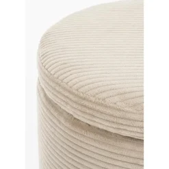 Mica Decorations Poef met Opbergruimte - H41 x Ø42 cm - Off-white