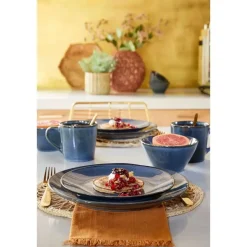 Mica Decorations Racco Serviesset 4 Persoons - Steengoed - Donkergrijs