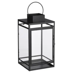 Mica Decorations Storm Lantaarn - L19,5 x B19 x H36 cm - Zwart