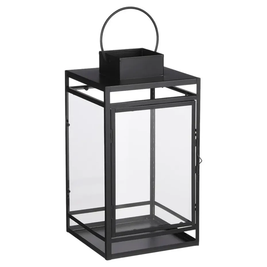 Mica Decorations Storm Lantaarn - L19,5 x B19 x H36 cm - Zwart