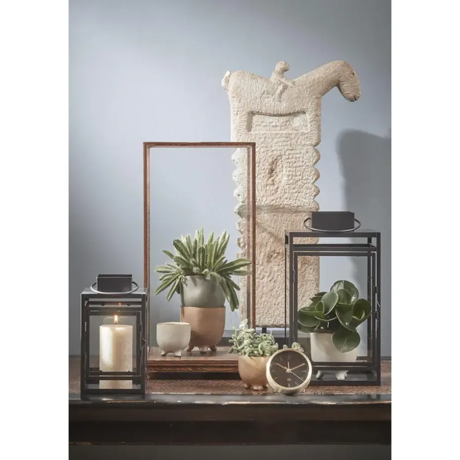 Mica Decorations Storm Lantaarn - L19,5 x B19 x H36 cm - Zwart