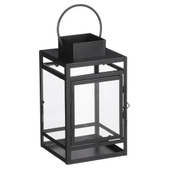Mica Decorations Storm Lantaarn - L13,5 x B13 x H23 cm - Zwart