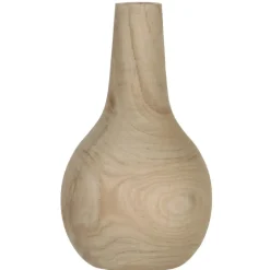 Mica Decorations Vaas - hout - bolvormig - 16 x 28 cm