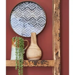 Mica Decorations Vaas - hout - bolvormig - 16 x 28 cm