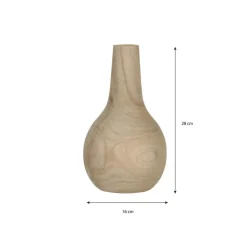 Mica Decorations Vaas - hout - bolvormig - 16 x 28 cm