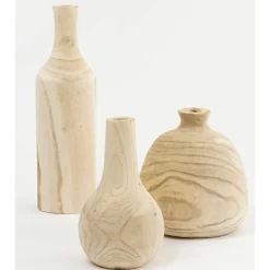 Mica Decorations Vaas - hout - bruin - 14 x 47 cm