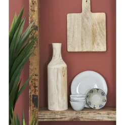 Mica Decorations Vaas - hout - bruin - 14 x 47 cm