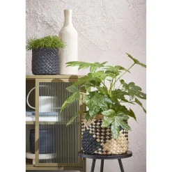 Mica Decorations Vaas - hout - bruin - 14 x 47 cm