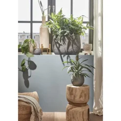 Mica Decorations Vaas - hout - bruin - 14 x 47 cm