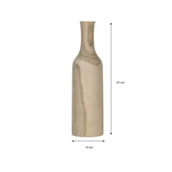 Mica Decorations Vaas - hout - bruin - 14 x 47 cm