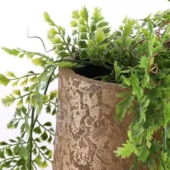 Mica Decorations Vaas - keramiek - flakes - goud - D21 x H55 cm