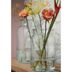 Mica Decorations Vaas cilinder - transparant - glas - 18 x 30 cm