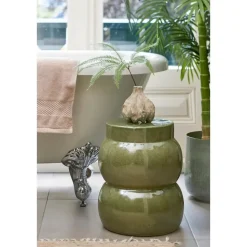 Mica Decorations Vendi Bijzettafel - H40 x Ø35 cm - Donkergroen