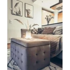 MICHIGAN - Ottomaan - Bruin - Fluweel