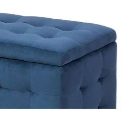 MICHIGAN - Ottomaan - Donkerblauw - Fluweel