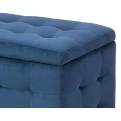 MICHIGAN - Ottomaan - Donkerblauw - Fluweel