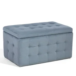 MICHIGAN - Ottomaan - Grijs - Fluweel