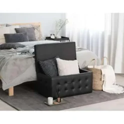 MICHIGAN - Ottomaan - Zwart - Kunstleer