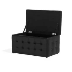 MICHIGAN - Ottomaan - Zwart - Kunstleer