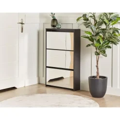 MIDFIELD - Schoenenkast 3 vakken - Zwart - MDF