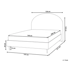 MILLAY - Bed - Beige - 140 x 200 cm - Bouclé